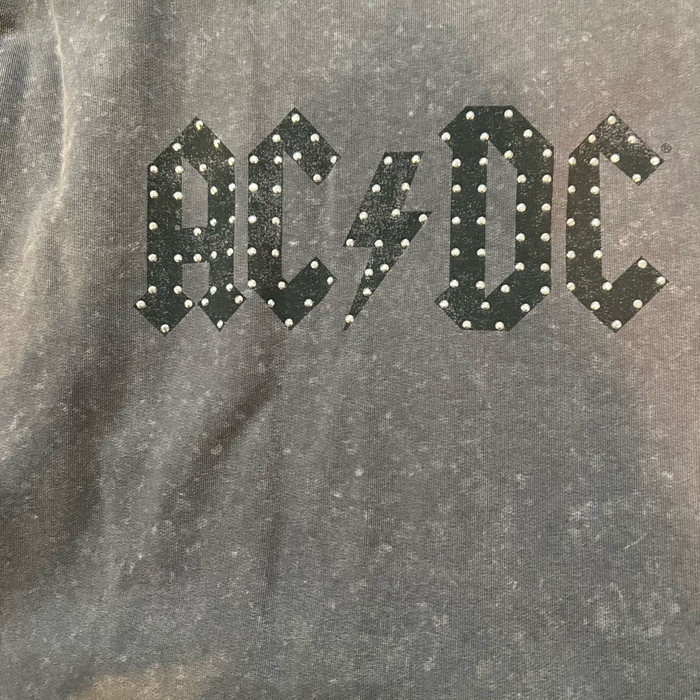 AC/DC Charcoal Tee dress with  Studded Logo - Picture 2 of 4